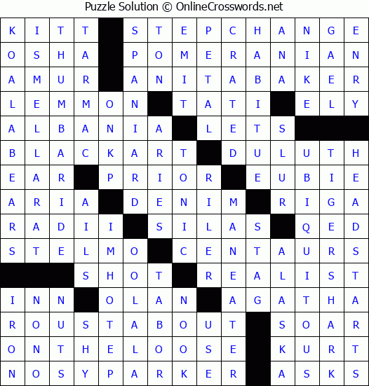 Solution for Crossword Puzzle #3538