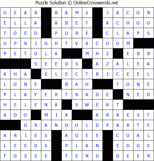 Solution for Crossword Puzzle #3541