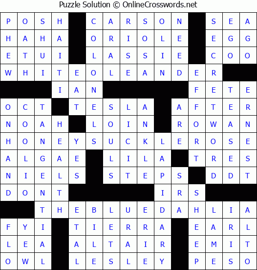 Solution for Crossword Puzzle #3542