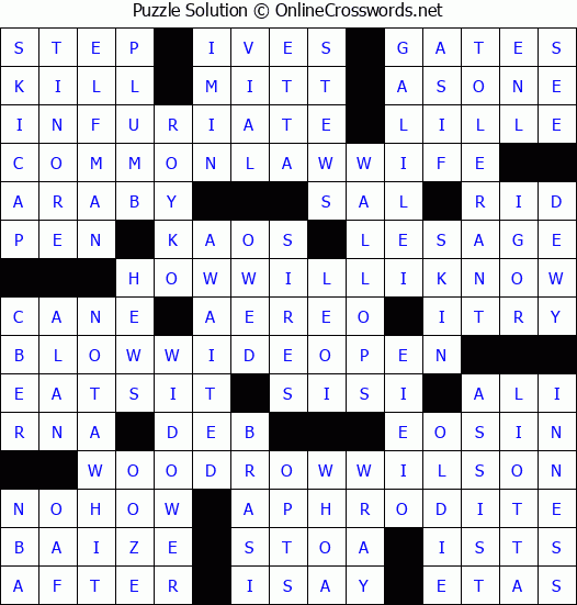 Solution for Crossword Puzzle #3545