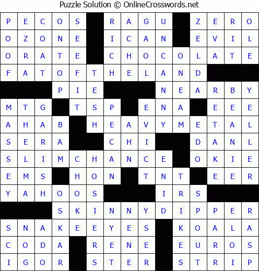 Solution for Crossword Puzzle #3546