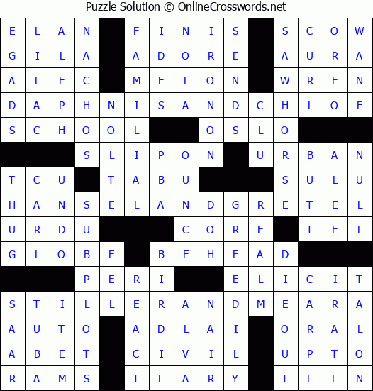Solution for Crossword Puzzle #3547
