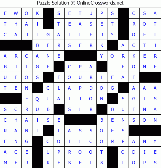 Solution for Crossword Puzzle #3548