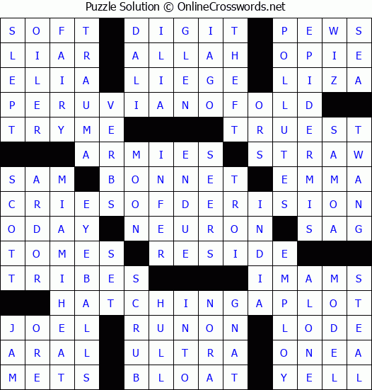 Solution for Crossword Puzzle #3552