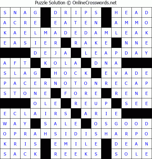 Solution for Crossword Puzzle #3554