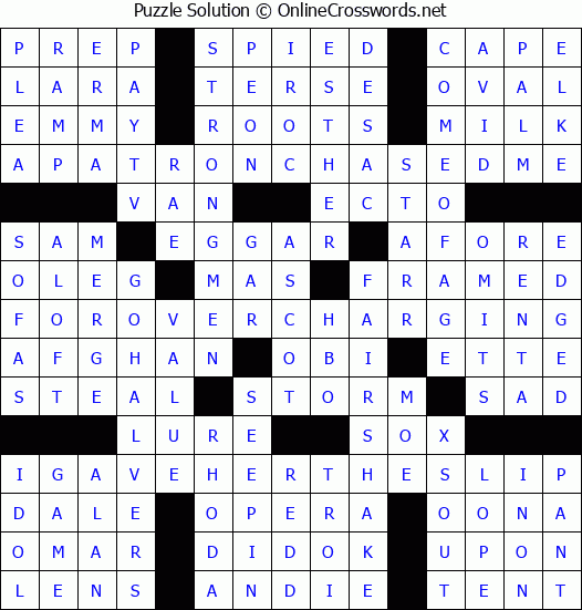 Solution for Crossword Puzzle #3557