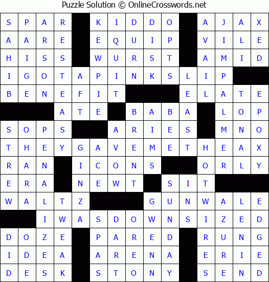 Solution for Crossword Puzzle #3560