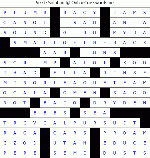 Solution for Crossword Puzzle #3570