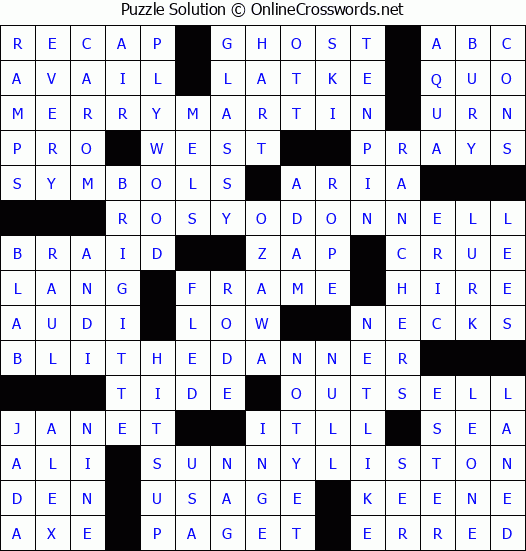 Solution for Crossword Puzzle #3571