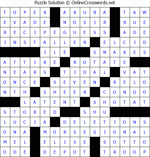 Solution for Crossword Puzzle #3572