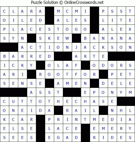 Solution for Crossword Puzzle #3573