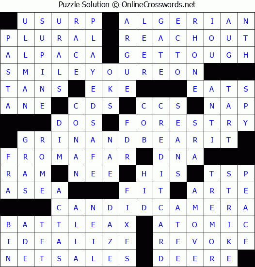Solution for Crossword Puzzle #3583