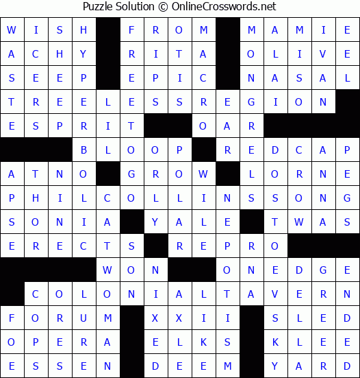 Solution for Crossword Puzzle #3589