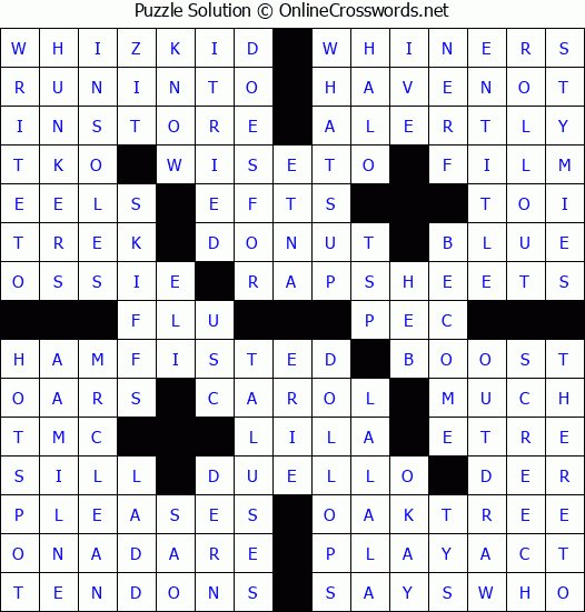 Solution for Crossword Puzzle #3592