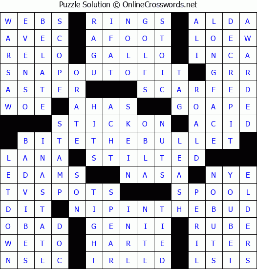 Solution for Crossword Puzzle #3624