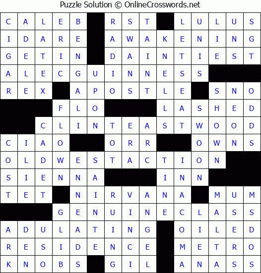 Solution for Crossword Puzzle #3626