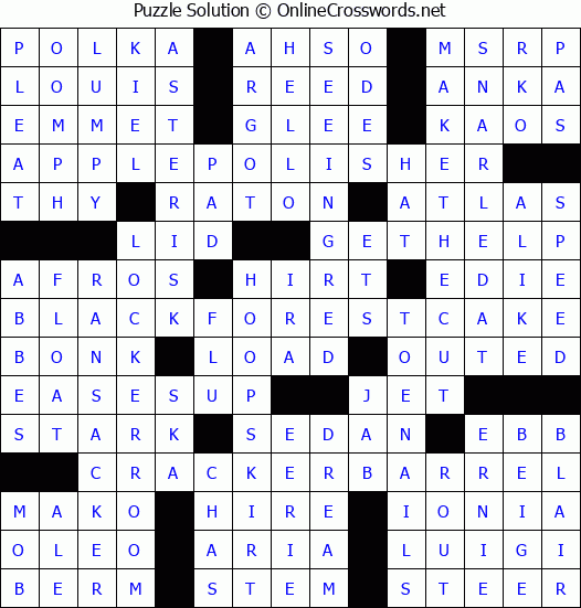 Solution for Crossword Puzzle #3629