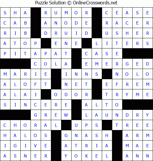 Solution for Crossword Puzzle #3639