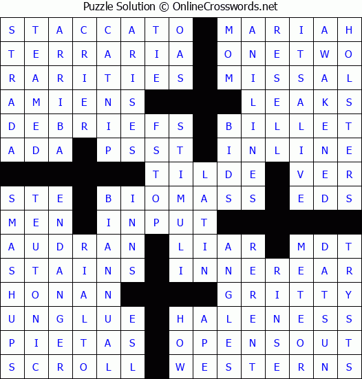 Solution for Crossword Puzzle #3646