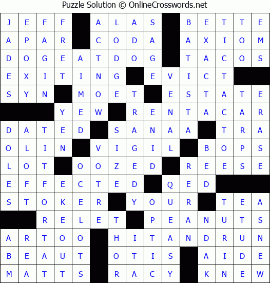 Solution for Crossword Puzzle #3661