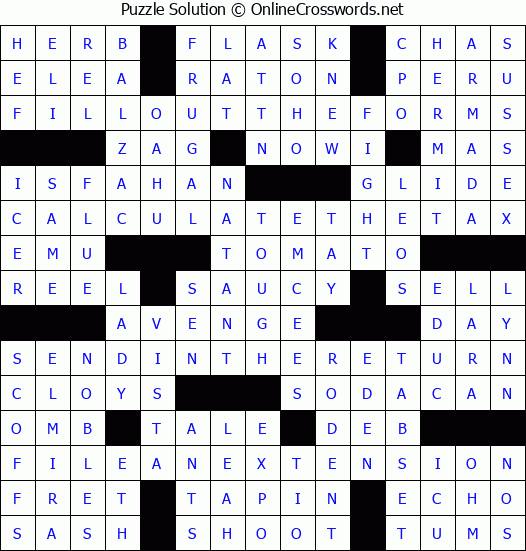 Solution for Crossword Puzzle #3678