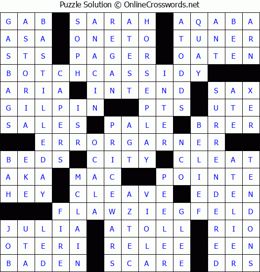 Solution for Crossword Puzzle #3679