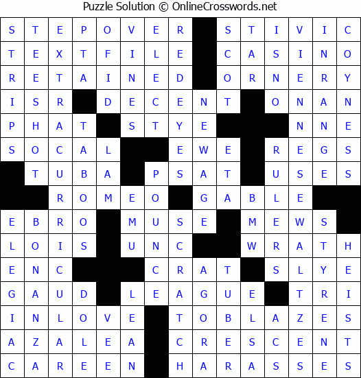 Solution for Crossword Puzzle #3688
