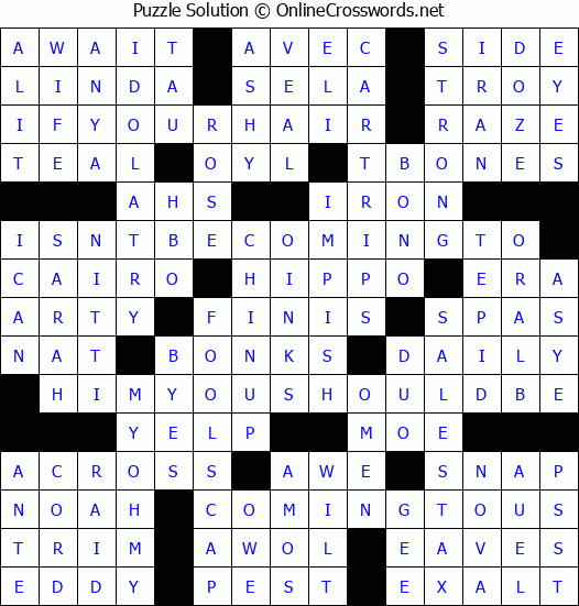 Solution for Crossword Puzzle #3693