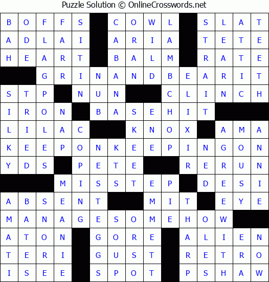 Solution for Crossword Puzzle #3699