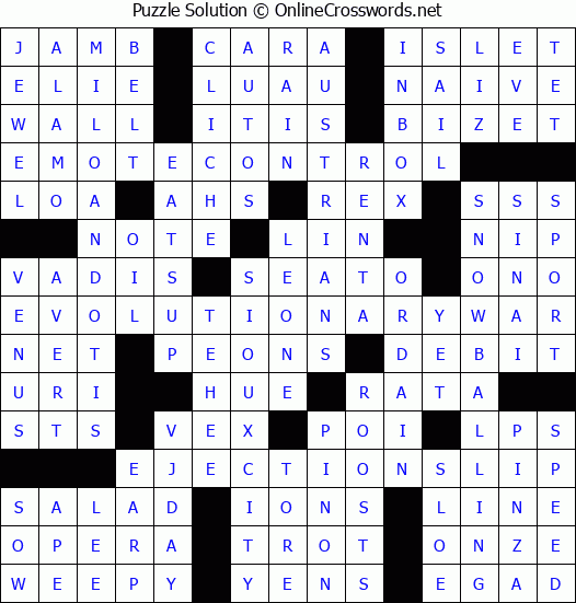 Solution for Crossword Puzzle #3710