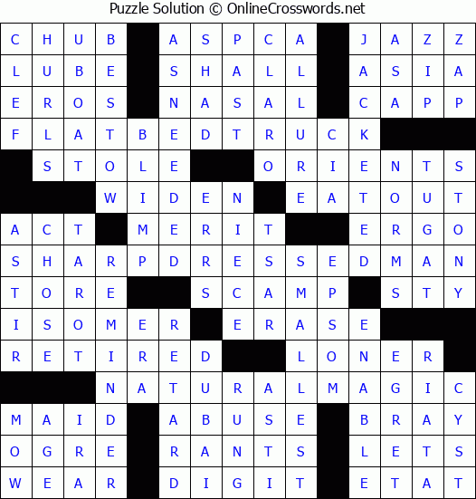 Solution for Crossword Puzzle #3711