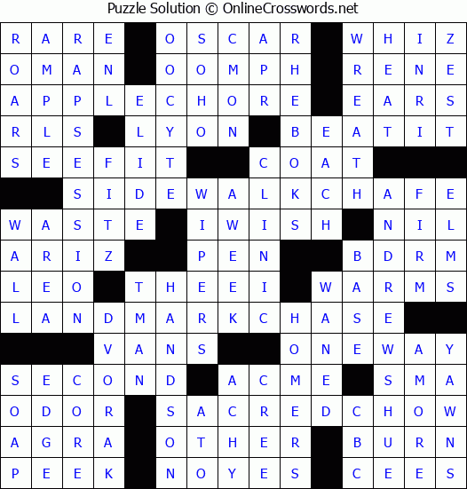 Solution for Crossword Puzzle #3726