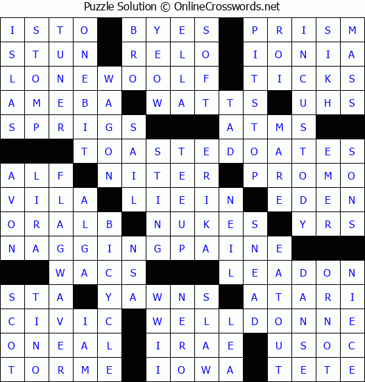 Solution for Crossword Puzzle #3733