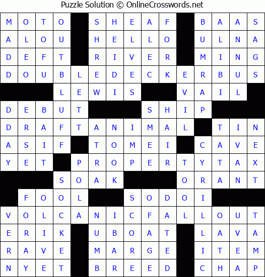 Solution for Crossword Puzzle #3735