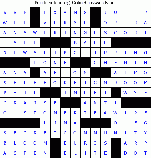 Solution for Crossword Puzzle #3743
