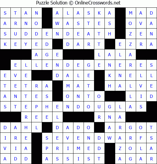 Solution for Crossword Puzzle #3746