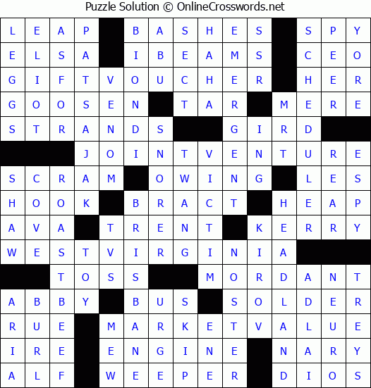 Solution for Crossword Puzzle #3749