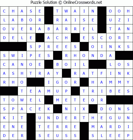 Solution for Crossword Puzzle #3750