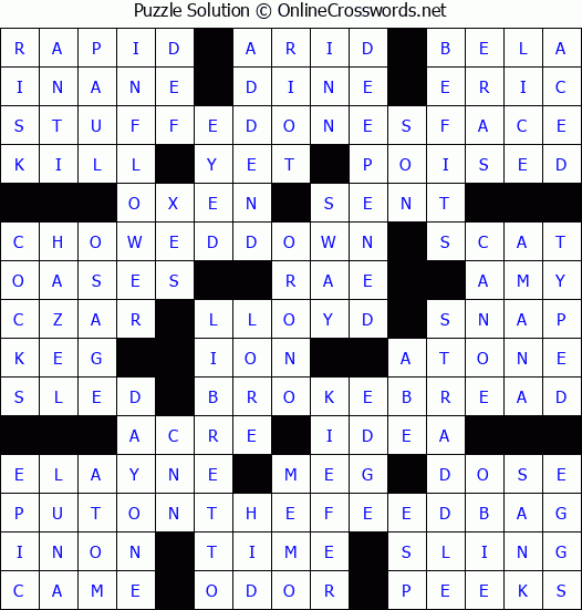 Solution for Crossword Puzzle #3751