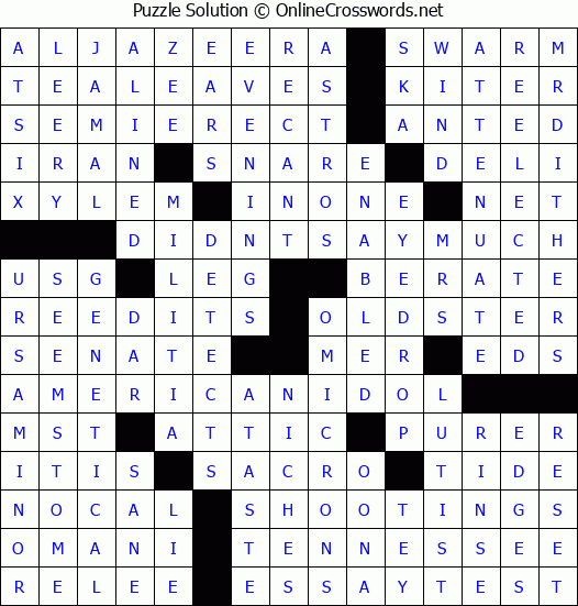 Solution for Crossword Puzzle #3754