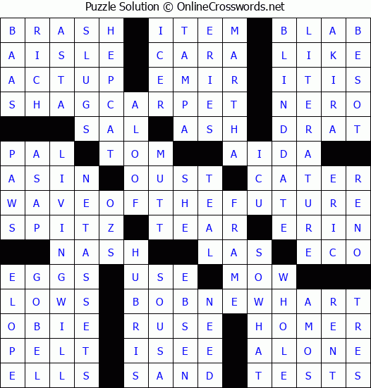Solution for Crossword Puzzle #3757