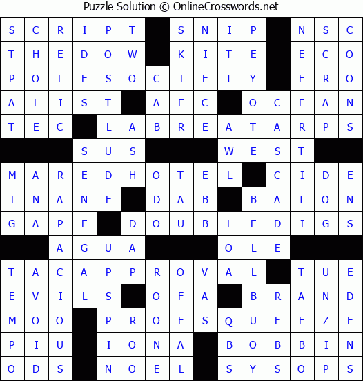 Solution for Crossword Puzzle #3758