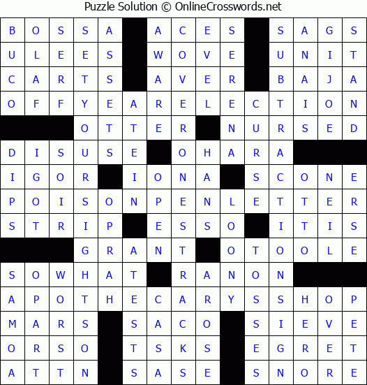 Solution for Crossword Puzzle #3760