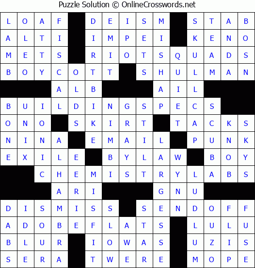 Solution for Crossword Puzzle #3761