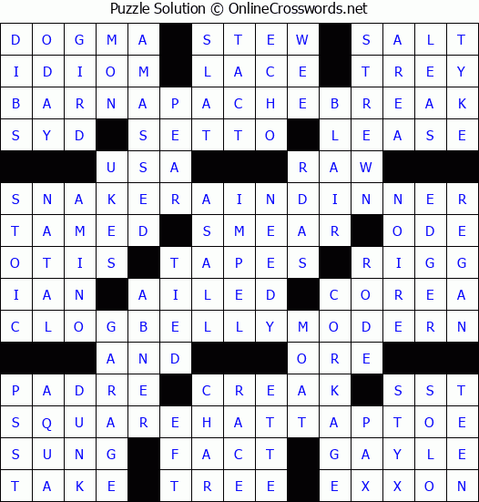 Solution for Crossword Puzzle #3762