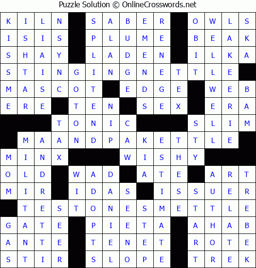 Solution for Crossword Puzzle #3763