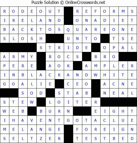 Solution for Crossword Puzzle #3770