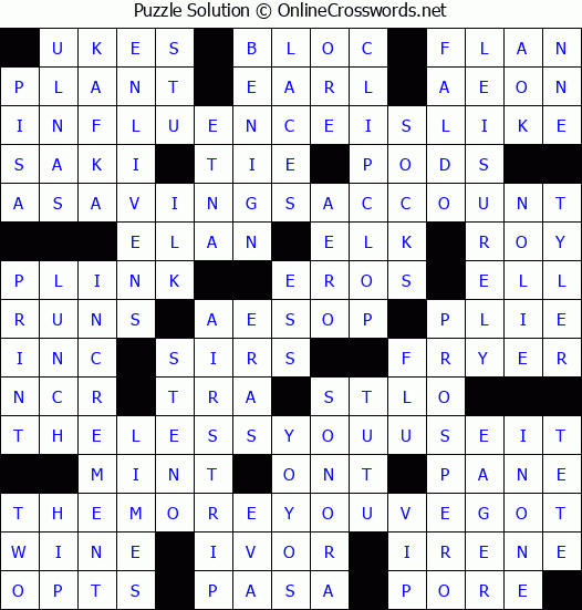 Solution for Crossword Puzzle #3771