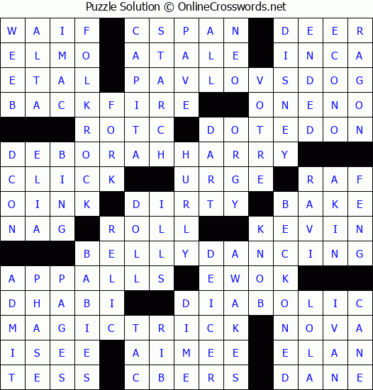 Solution for Crossword Puzzle #3775