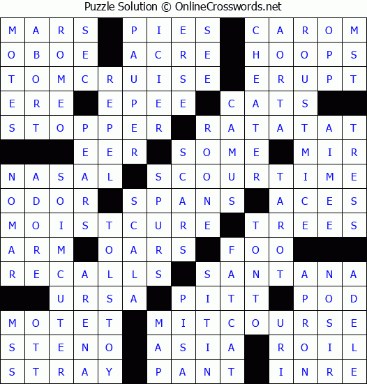 Solution for Crossword Puzzle #3781